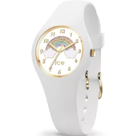 Ice Watch Fantasia Rainbow orologio per bambini 28mm 018423, quadrante bianco, cinturino in silicone bianco