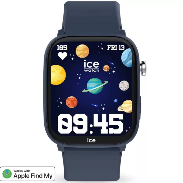 Ice Watch Smart Junior 3.0 Blue orologio per bambini 35mm 024547, quadrante nero, cinturino in silicone blu