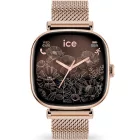 Ice Watch Smart SQ 2.0 square 1.70 smartwatch da donna 025233, quadrante nero, cinturino in acciaio inossidabile oro rosa