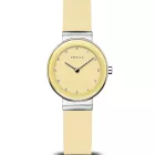 Bering Classic orologio da donna 10129-600, quadrante giallo, cinturino in silicone giallo