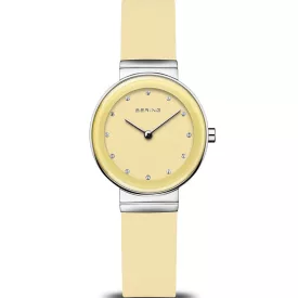 Bering Classic orologio da donna 10129-600, quadrante giallo, cinturino in silicone giallo