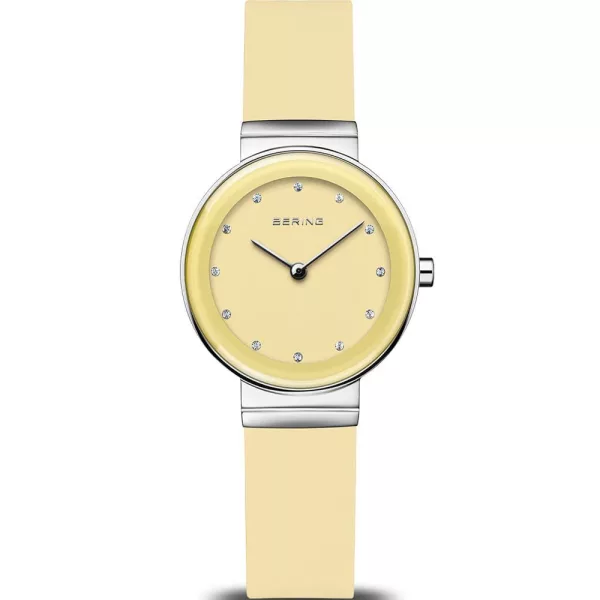Bering Classic orologio da donna 10129-600, quadrante giallo, cinturino in silicone giallo