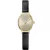 Bering Classic orologio da donna 11020-433, quadrante oro, cinturino in pelle nero