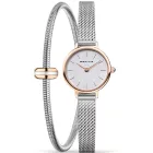 Bering Classic orologio da donna set 11022-064-L2-19, quadrante argento, cinturino in acciaio inossidabile argento