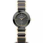 Bering Ceramic orologio da donna 11429-732, quadrante nero, cinturino in acciaio inossidabile oro