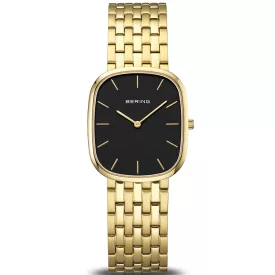 Bering Classic orologio da donna 12526-732, quadrante nero, cinturino in acciaio inossidabile oro