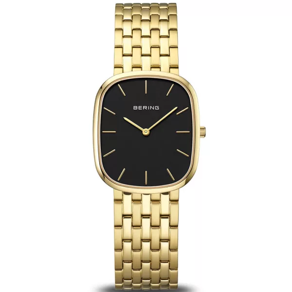 Bering Classic orologio da donna 12526-732, quadrante nero, cinturino in acciaio inossidabile oro