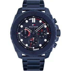 Tommy Hilfiger Morgan orologio da uomo 1710691, quadrante blu, cinturino in acciaio inossidabile blu