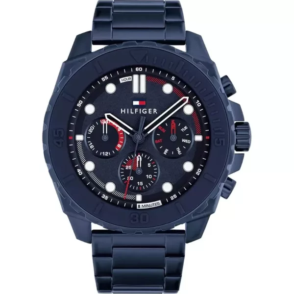 Tommy Hilfiger Morgan orologio da uomo 1710691, quadrante blu, cinturino in acciaio inossidabile blu