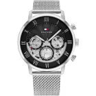 Tommy Hilfiger Legend orologio da uomo TH1710708, quadrante nero, cinturino in acciaio inossidabile argento