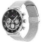 Tommy Hilfiger Legend orologio da uomo TH1710708, quadrante nero, cinturino in acciaio inossidabile argento