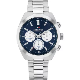Tommy Hilfiger Hudson orologio da uomo TH1710722, quadrante blu, cinturino in acciaio inossidabile argento