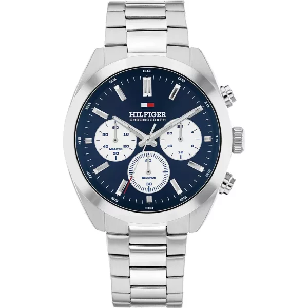 Tommy Hilfiger Hudson orologio da uomo TH1710722, quadrante blu, cinturino in acciaio inossidabile argento