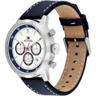 Tommy Hilfiger Kent orologio da uomo TH1710751, quadrante argento, cinturino in pelle blu