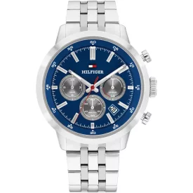 Tommy Hilfiger Kent orologio da uomo TH1710753, quadrante blu, cinturino in acciaio inossidabile argento