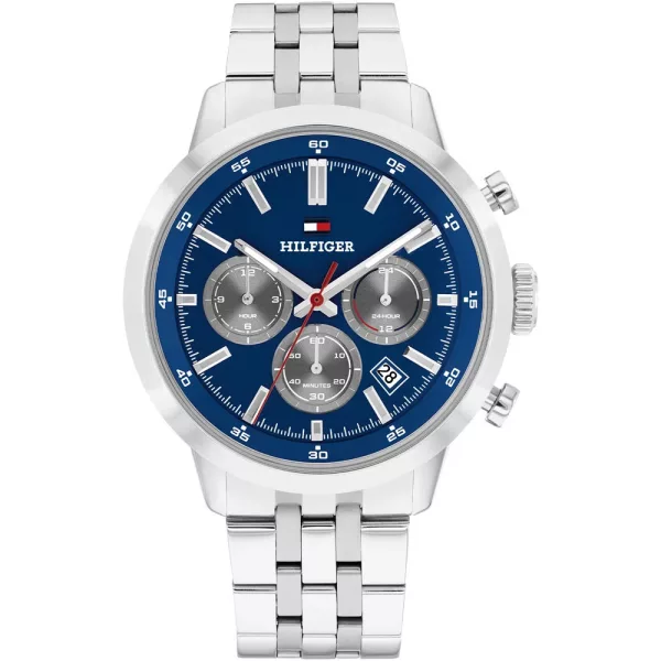 Tommy Hilfiger Kent orologio da uomo TH1710753, quadrante blu, cinturino in acciaio inossidabile argento