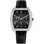 Tommy Hilfiger Oxford orologio da uomo TH1710761, quadrante nero, cinturino in pelle nero