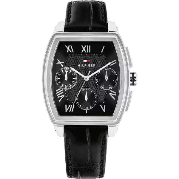 Tommy Hilfiger Oxford orologio da uomo TH1710761, quadrante nero, cinturino in pelle nero