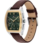 Tommy Hilfiger Oxford orologio da uomo TH1710762, quadrante verde, cinturino in pelle marrone