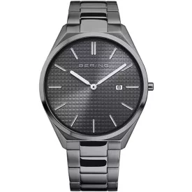 Bering Ultra Slim orologio da uomo 17240-777, quadrante grigio, cinturino in acciaio inossidabile grigio
