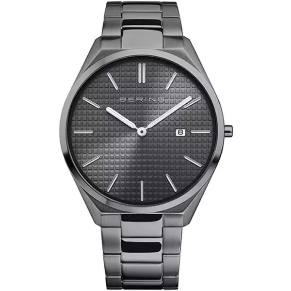 Bering Ultra Slim orologio da uomo 17240-777, quadrante grigio, cinturino in acciaio inossidabile grigio