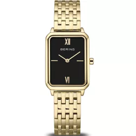 Bering Classic orologio da donna 17423-732, quadrante nero, cinturino in acciaio inossidabile oro