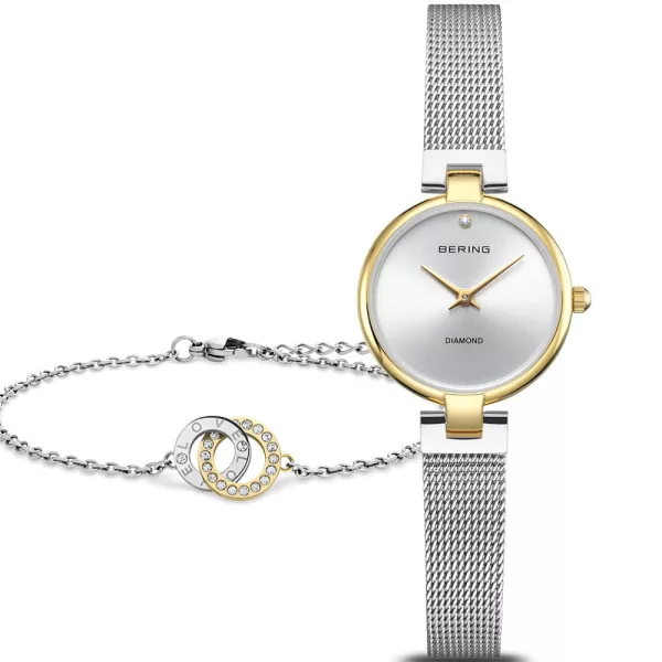 Bering Classic 15th Anniversary orologio da donna set 17724-010-GWP, cinturino in acciaio inossidabile argento