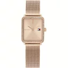 Tommy Hilfiger Tea Square orologio da donna TH1782792, quadrante oro rosa, cinturino in acciaio inossidabile oro rosa