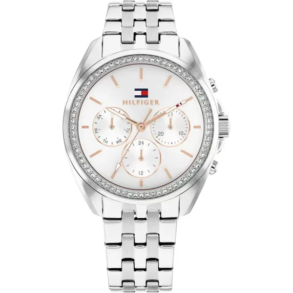 Tommy Hilfiger Mellie orologio da donna TH1782802, quadrante argento, cinturino in acciaio inossidabile argento