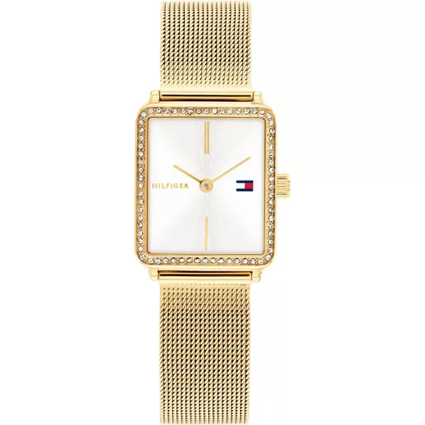Tommy Hilfiger Tea orologio da donna TH1782829, quadrante argento, cinturino in acciaio inossidabile oro