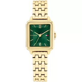 Tommy Hilfiger Mia Mini orologio da donna TH1782858, quadrante verde, cinturino in acciaio inossidabile oro