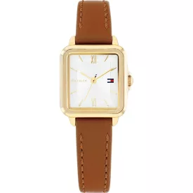 Tommy Hilfiger Mia Mini orologio da donna TH1782859, quadrante argento, cinturino in pelle marrone