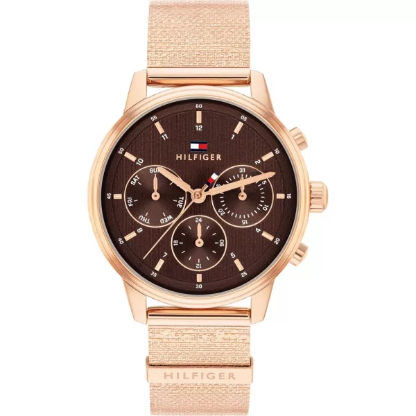 Tommy Hilfiger Blake orologio da donna TH1782864, quadrante marrone, cinturino in acciaio inossidabile oro rosa