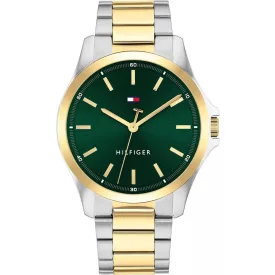 Tommy Hilfiger Bruce orologio da uomo TH1792192, quadrante verde, cinturino in acciaio inossidabile argento