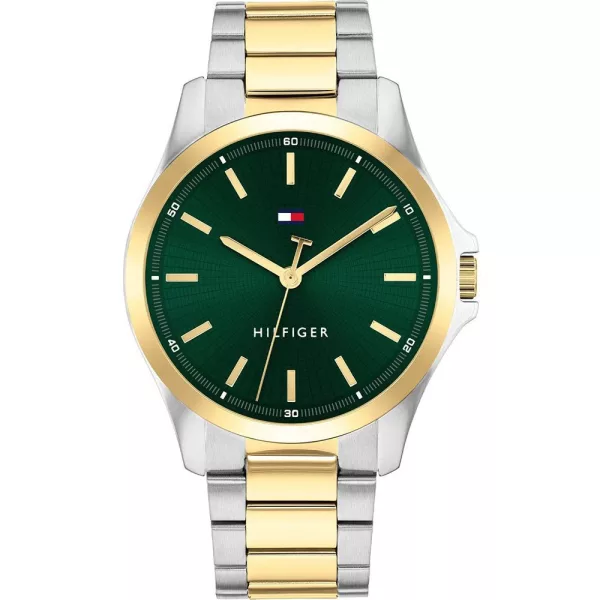 Tommy Hilfiger Bruce orologio da uomo TH1792192, quadrante verde, cinturino in acciaio inossidabile argento