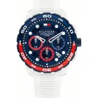 Tommy Hilfiger TH-Regatta orologio da uomo TH1792231, quadrante blu, cinturino in silicone bianco