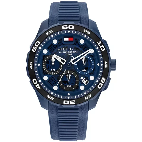 Tommy Hilfiger Regatta orologio da uomo TH1792232, quadrante blu, cinturino in silicone blu