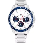 Tommy Hilfiger Clark orologio da uomo TH1792238, quadrante bianco, cinturino in acciaio inossidabile argento