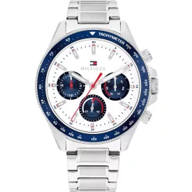 Tommy Hilfiger Clark orologio da uomo TH1792238, quadrante bianco, cinturino in acciaio inossidabile argento