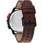 Tommy Hilfiger Bank orologio da uomo TH1792268, quadrante blu, cinturino in pelle marrone