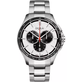 Doxa Trofeo orologio da uomo 287.10.021W.10, quadrante argento, cinturino in acciaio inossidabile argento