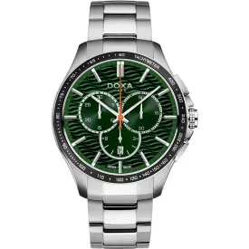 Doxa Trofeo orologio da uomo 287.10.131W.10, quadrante verde, cinturino in acciaio inossidabile argento