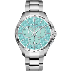 Doxa Trofeo orologio da uomo 287.10.241W.10, quadrante blu, cinturino in acciaio inossidabile argento