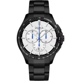 Doxa Trofeo orologio da uomo 287.70.021W.15, quadrante bianco, cinturino in acciaio inossidabile nero