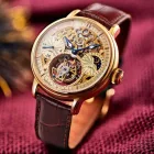 Poljot International Tourbillon Skeleton Limited Edition orologio da uomo 3360T66, cinturino in pelle marrone