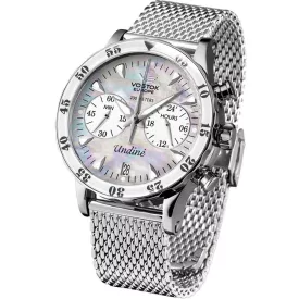 Vostok Europe Undiné orologio da donna VK64-515A671-B, cinturino in silicone bianco