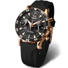 Vostok Undiné orologio da donna set VK64-515B568, quadrante nero, cinturino in silicone nero
