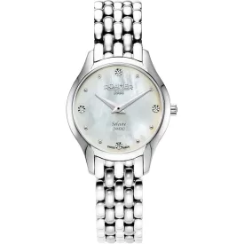Roamer Soleure diamond orologio da donna 547857 41 25 50, cinturino in acciaio inossidabile argento