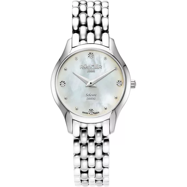 Roamer Soleure diamond orologio da donna 547857 41 25 50, cinturino in acciaio inossidabile argento