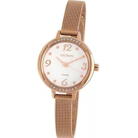 Astron orologio da donna 5549-0, quadrante bianco, cinturino in acciaio inossidabile oro rosa